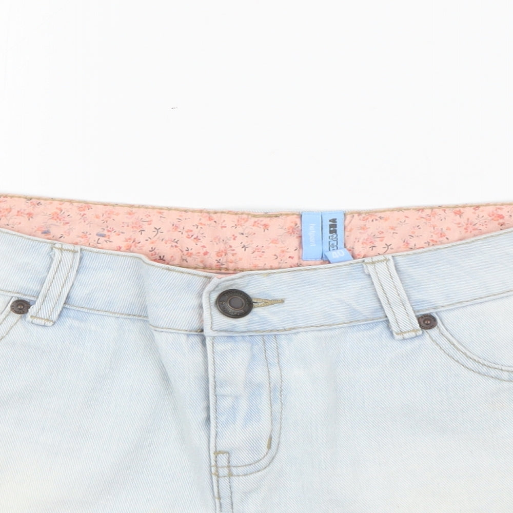 YesYes Womens Blue  Cotton Cut-Off Shorts Size 12  Regular