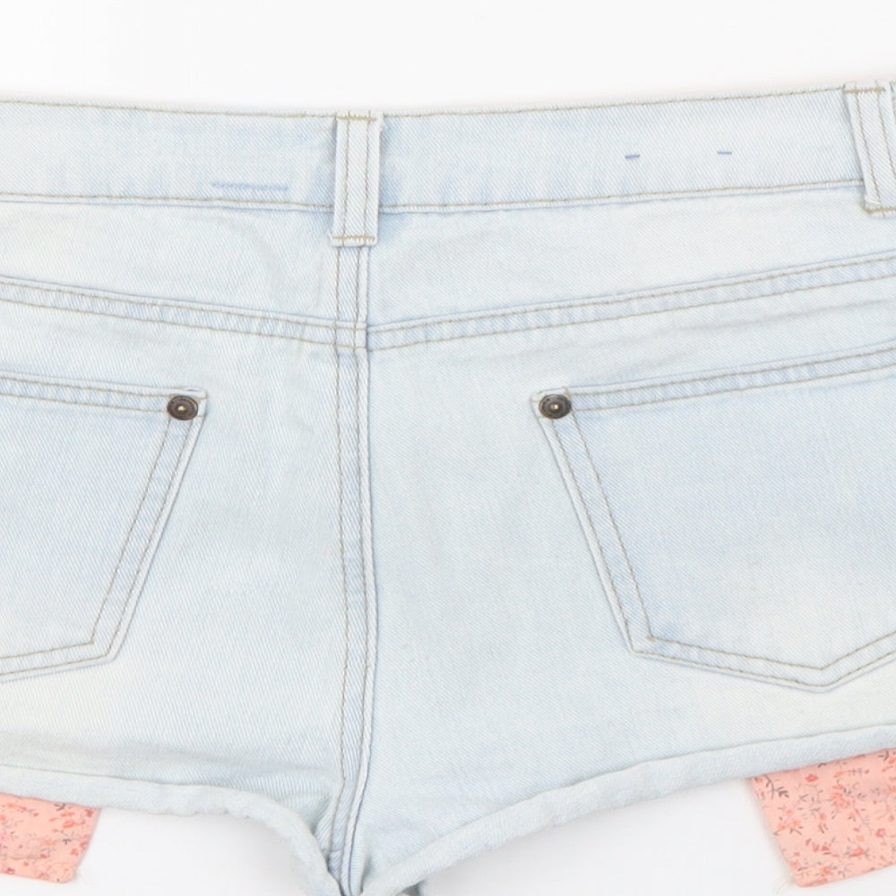 YesYes Womens Blue  Cotton Cut-Off Shorts Size 12  Regular