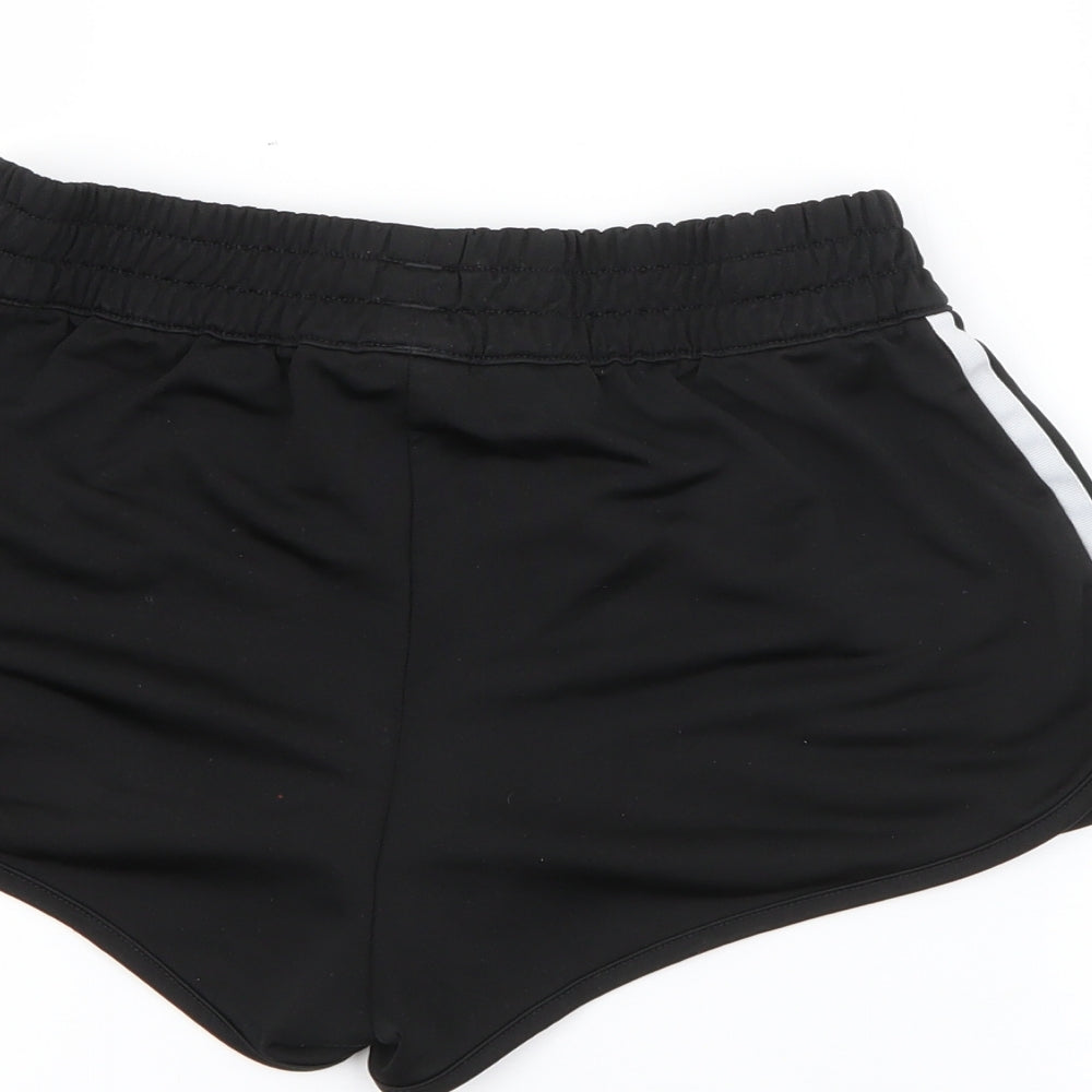 adidas Womens Black  Polyester Sweat Shorts Size 8  Regular