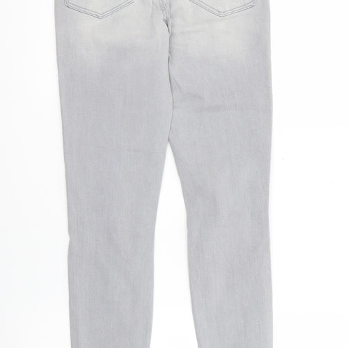 New Look Womens Grey  Cotton Skinny Jeans Size 10 L26 in Regular Button