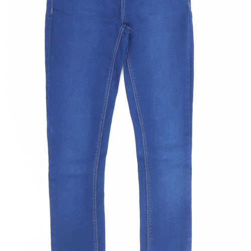 New Look Womens Blue  Cotton Skinny Jeans Size 8 L25 in Regular Button