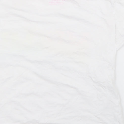 Primark Girls White  Cotton Pullover T-Shirt Size 11-12 Years Crew Neck  - Miami