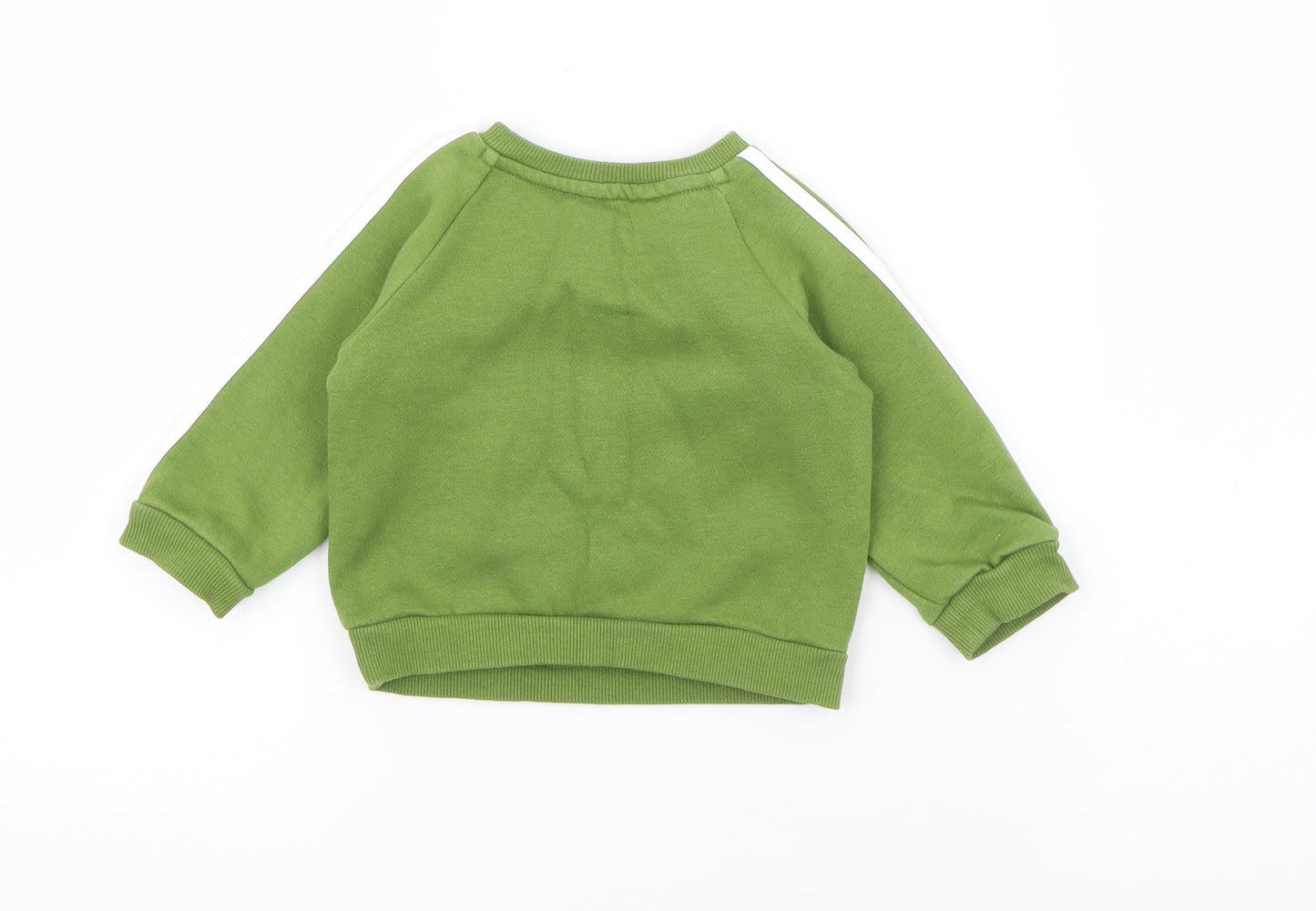adidas Baby Green  Cotton Pullover Jumper Size 0-3 Months  Snap