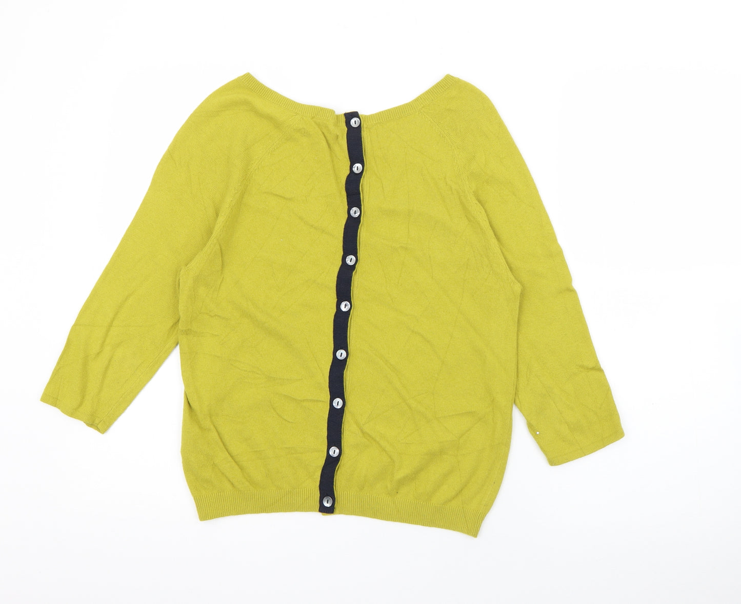 Boden Womens Green Scoop Neck  Cotton Pullover Jumper Size 8