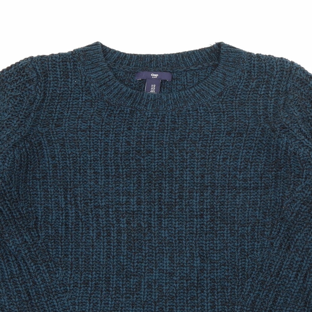 Gap Womens Blue Crew Neck  Cotton Pullover Jumper Size S