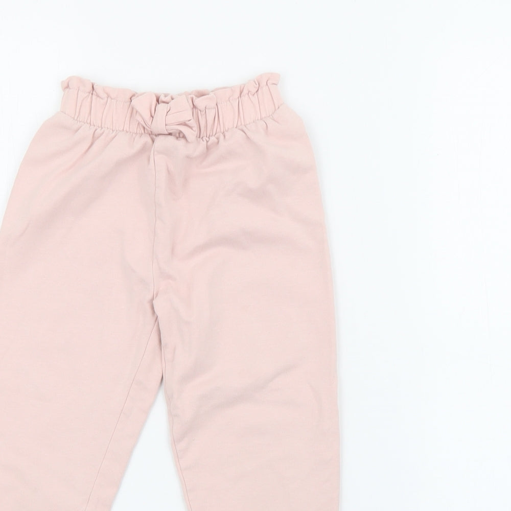 Matalan Girls Pink  Cotton Jogger Trousers Size 3-4 Years  Regular