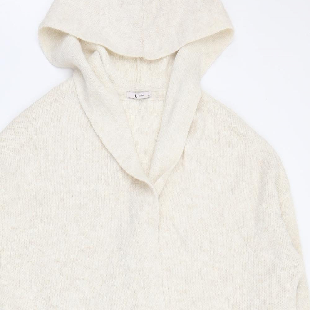 TU Womens Ivory Round Neck  Acrylic Cardigan Jumper Size XL