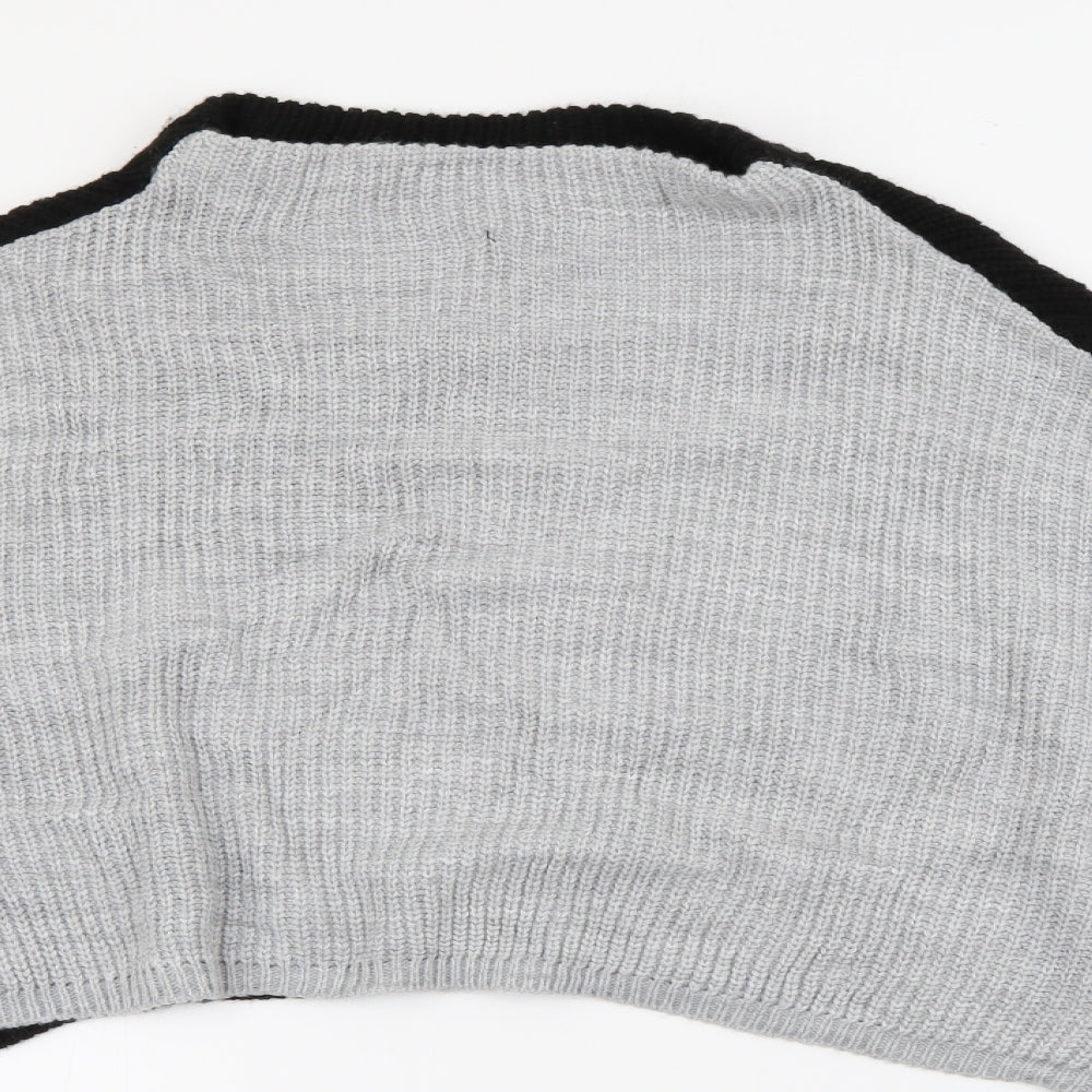 PRETTYLITTLETHING Womens Grey High Neck  Acrylic Pullover Jumper Size S