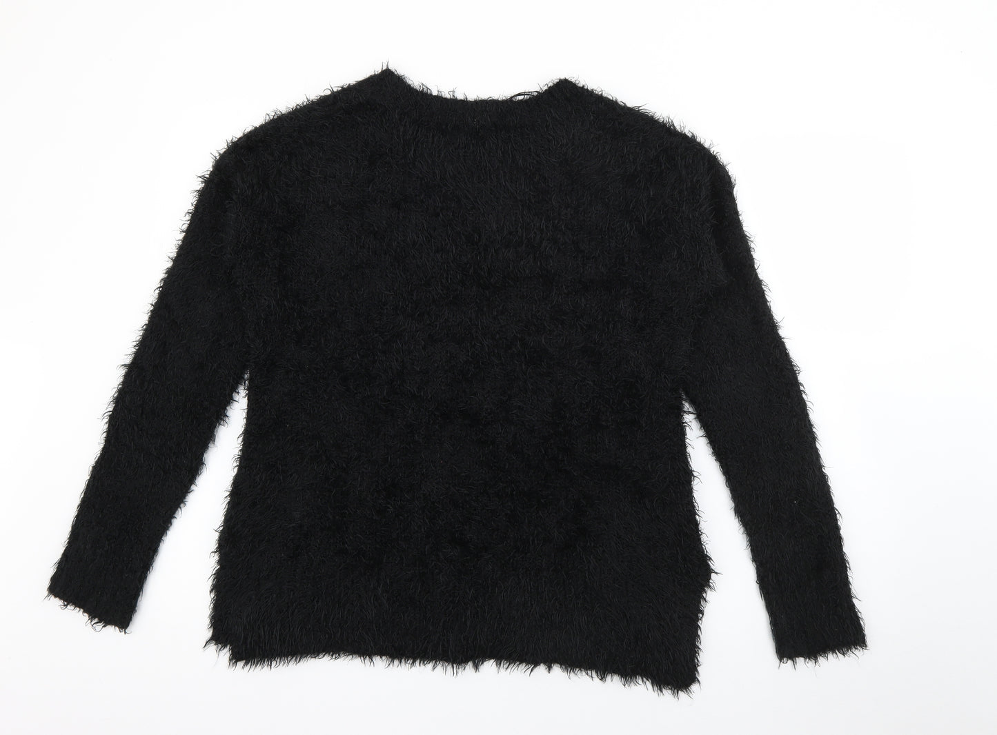 George Womens Black Round Neck  Polyester Pullover Jumper Size 14   - Cat