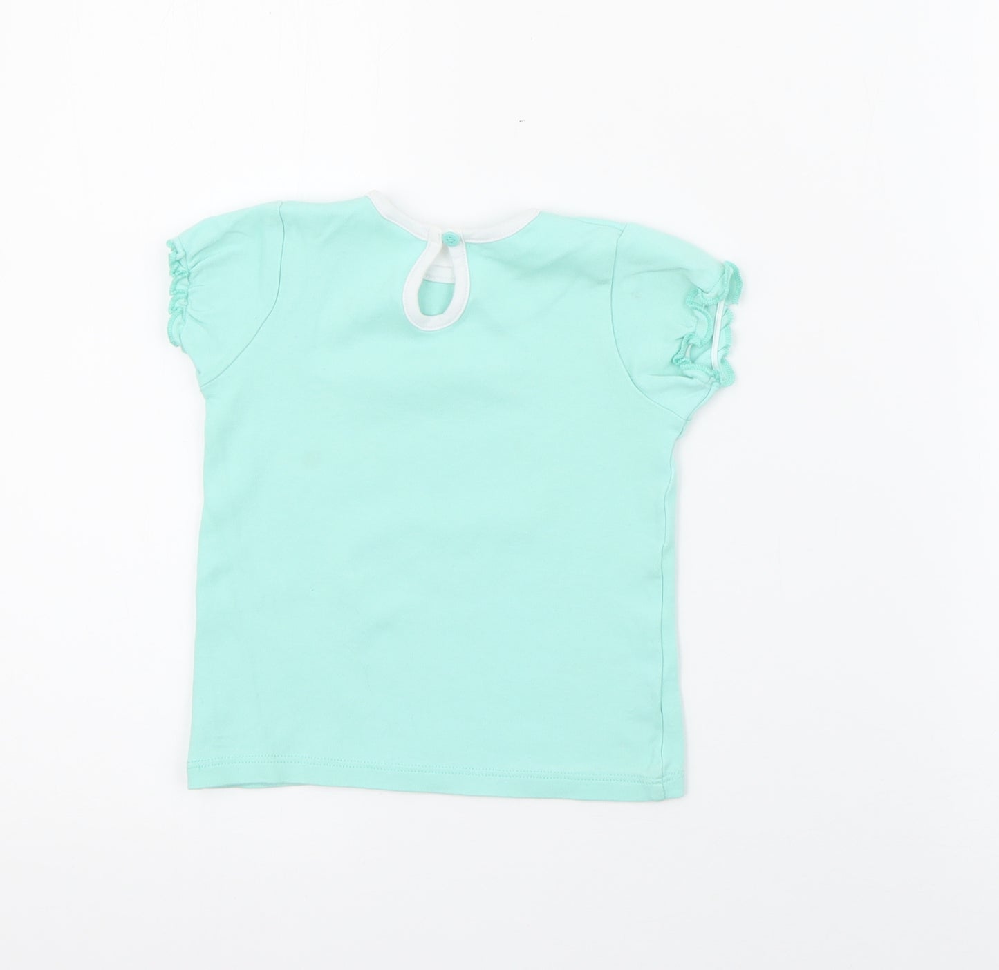 Baby Club Baby Blue  Cotton Pullover T-Shirt Size 18-24 Months Crew Neck Button - Super Sunny Days