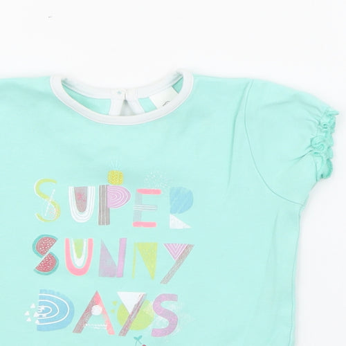 Baby Club Baby Blue  Cotton Pullover T-Shirt Size 18-24 Months Crew Neck Button - Super Sunny Days