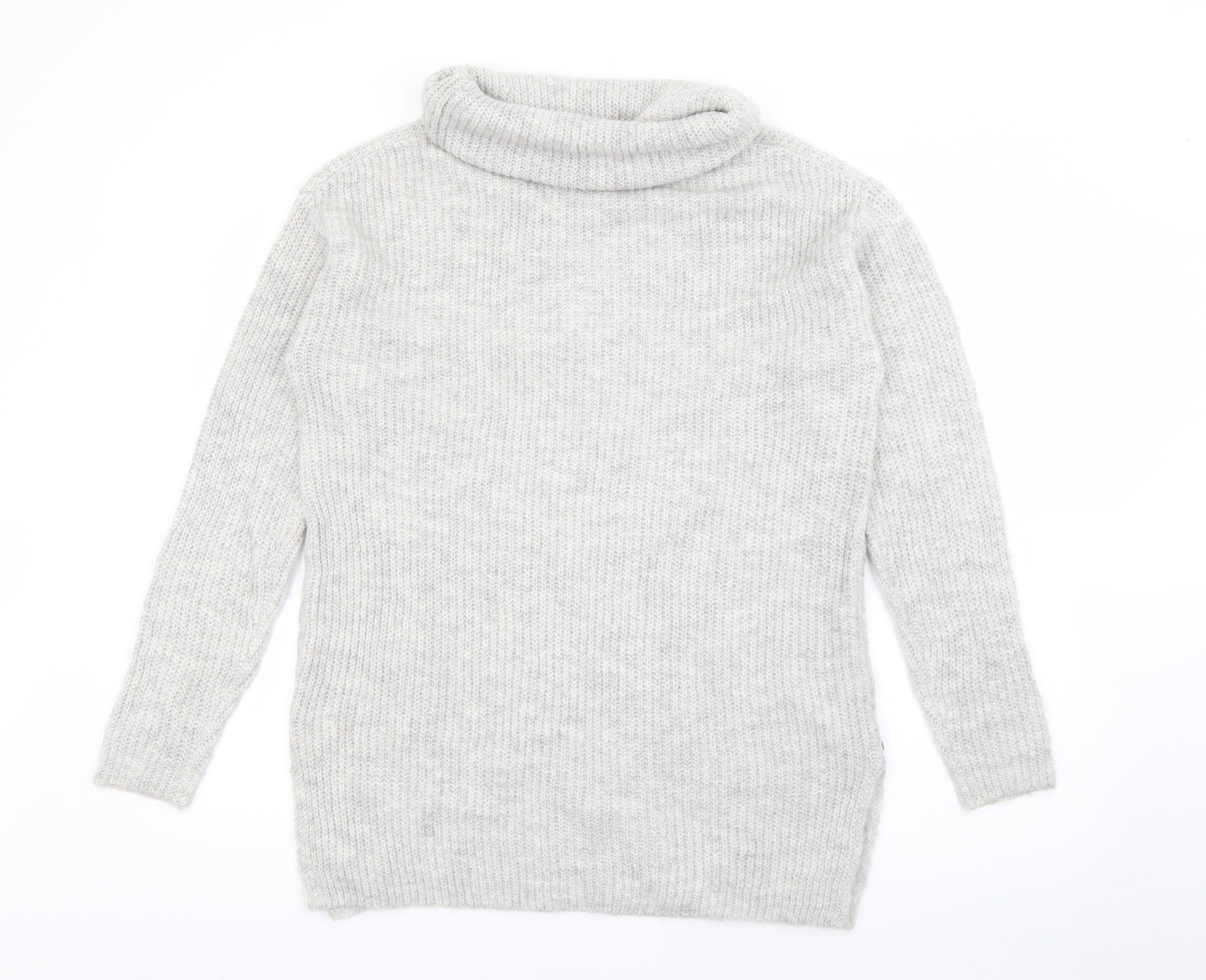 TU Womens Grey Roll Neck  Acrylic Pullover Jumper Size S