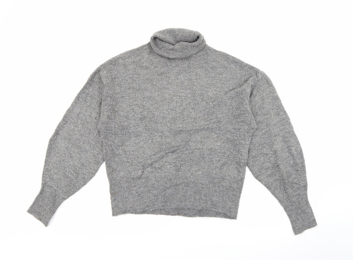 H&M Womens Grey Roll Neck Acrylic Pullover Jumper Size XS