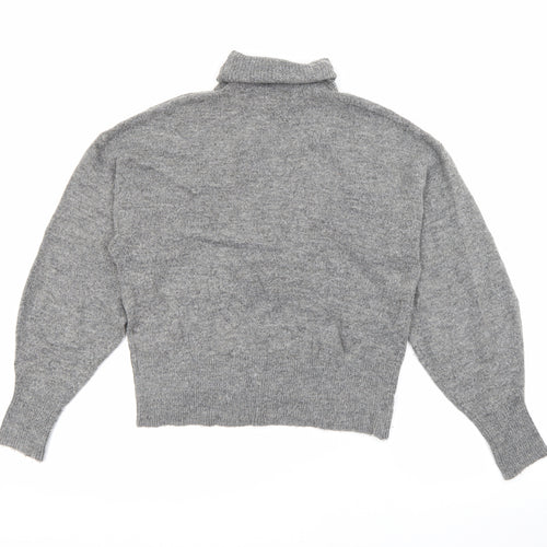 H&M Womens Grey Roll Neck  Acrylic Pullover Jumper Size XS