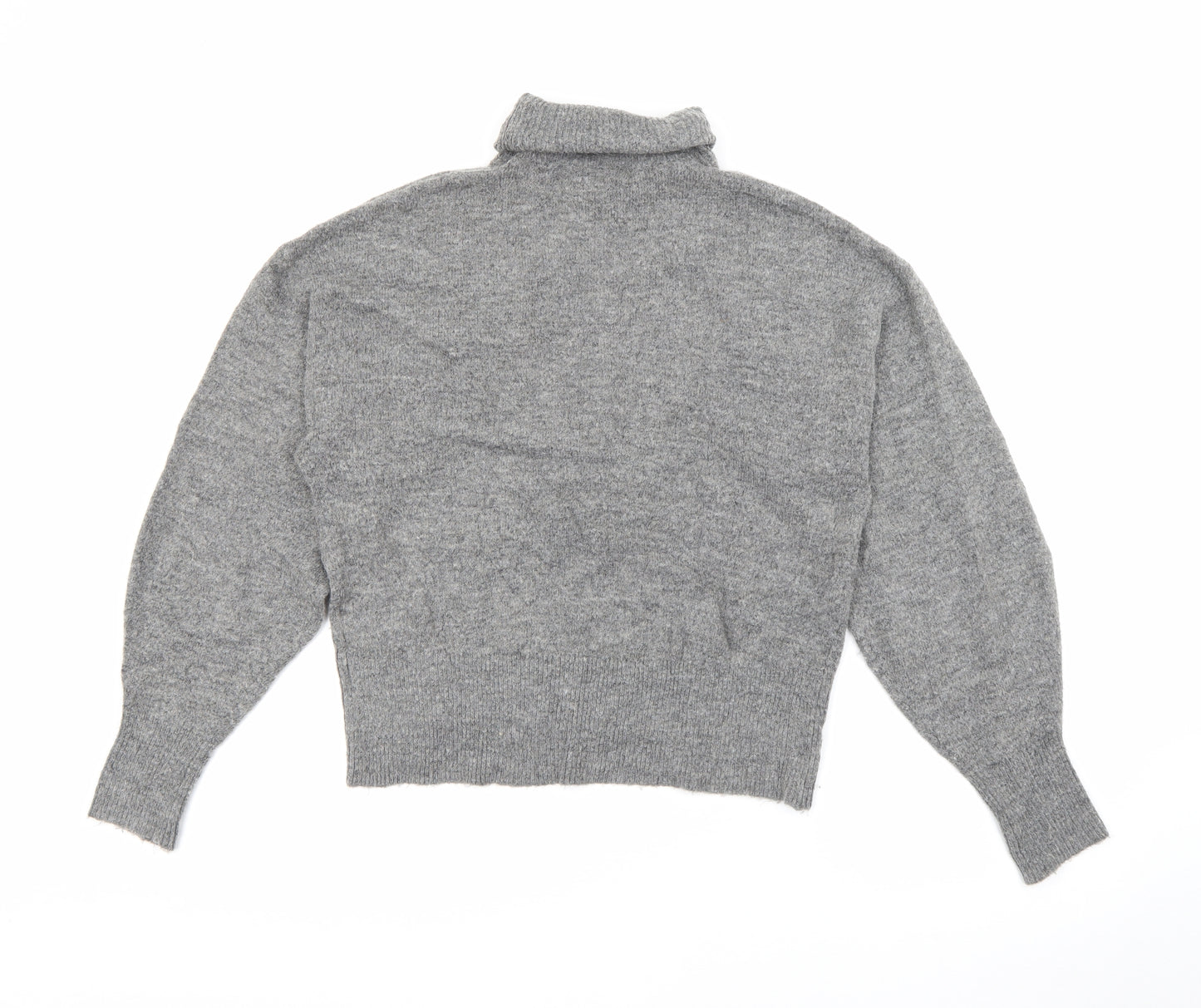 H&M Womens Grey Roll Neck  Acrylic Pullover Jumper Size XS