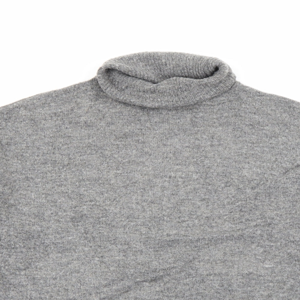 H&M Womens Grey Roll Neck  Acrylic Pullover Jumper Size XS