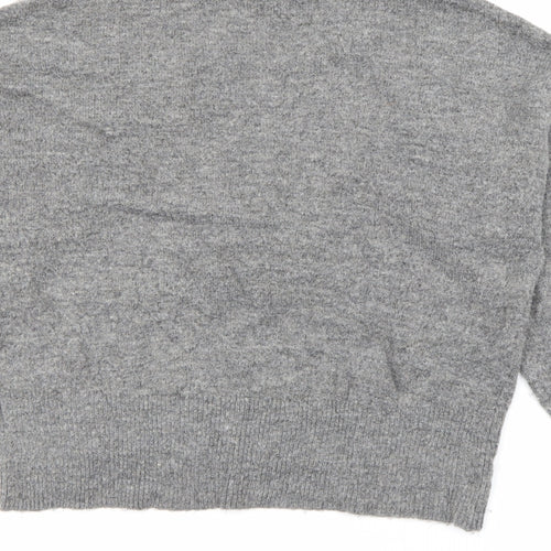 H&M Womens Grey Roll Neck  Acrylic Pullover Jumper Size XS