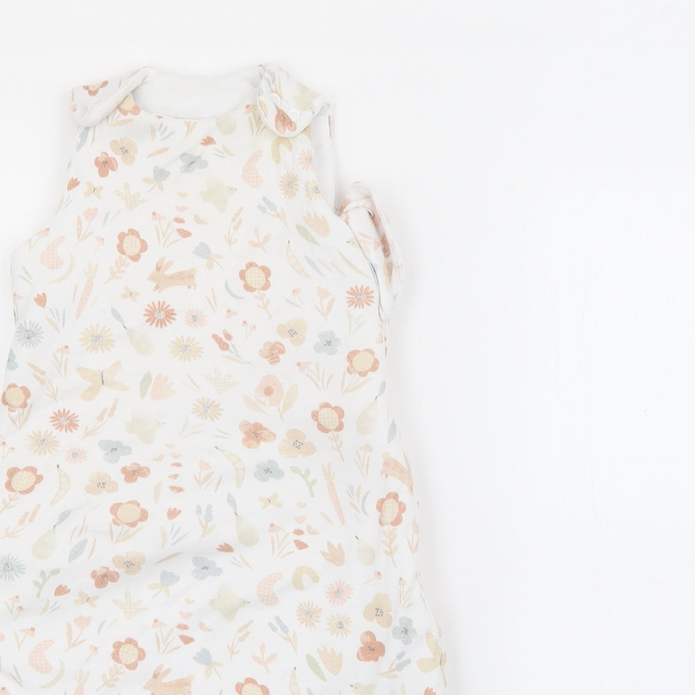 George Baby White Geometric Cotton Babygrow One-Piece Size 0-3 Months  Zip - Baby Bag