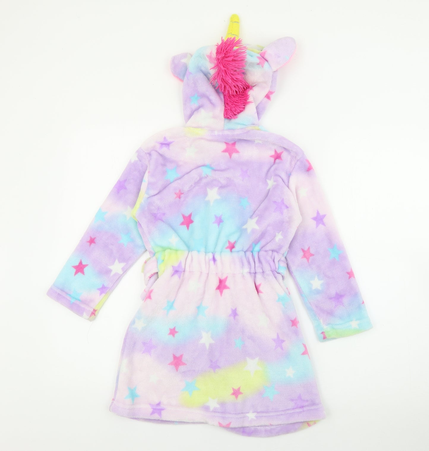 Preworn Girls Multicoloured  Polyester Top Robe Size 8 Years  Tie - Unicorn