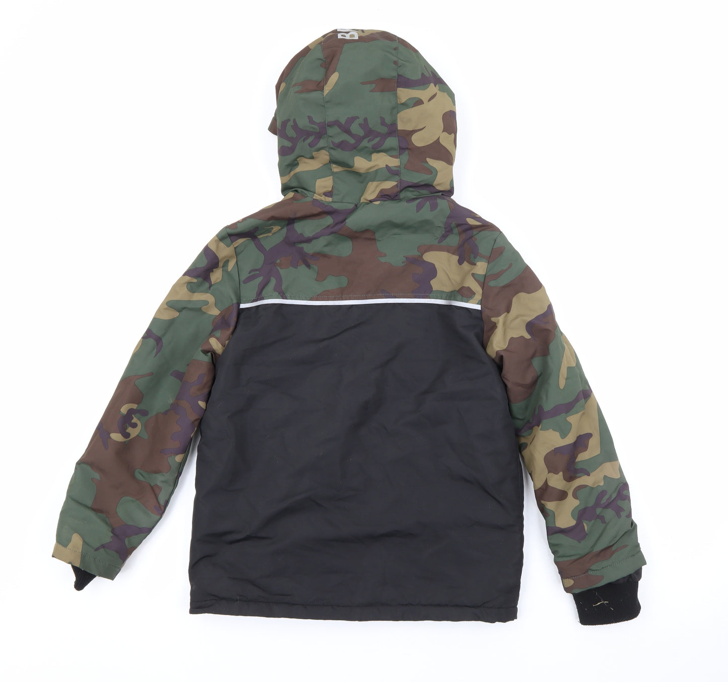 Primark Boys Black Camouflage  Rain Coat Coat Size 10-11 Years  Zip