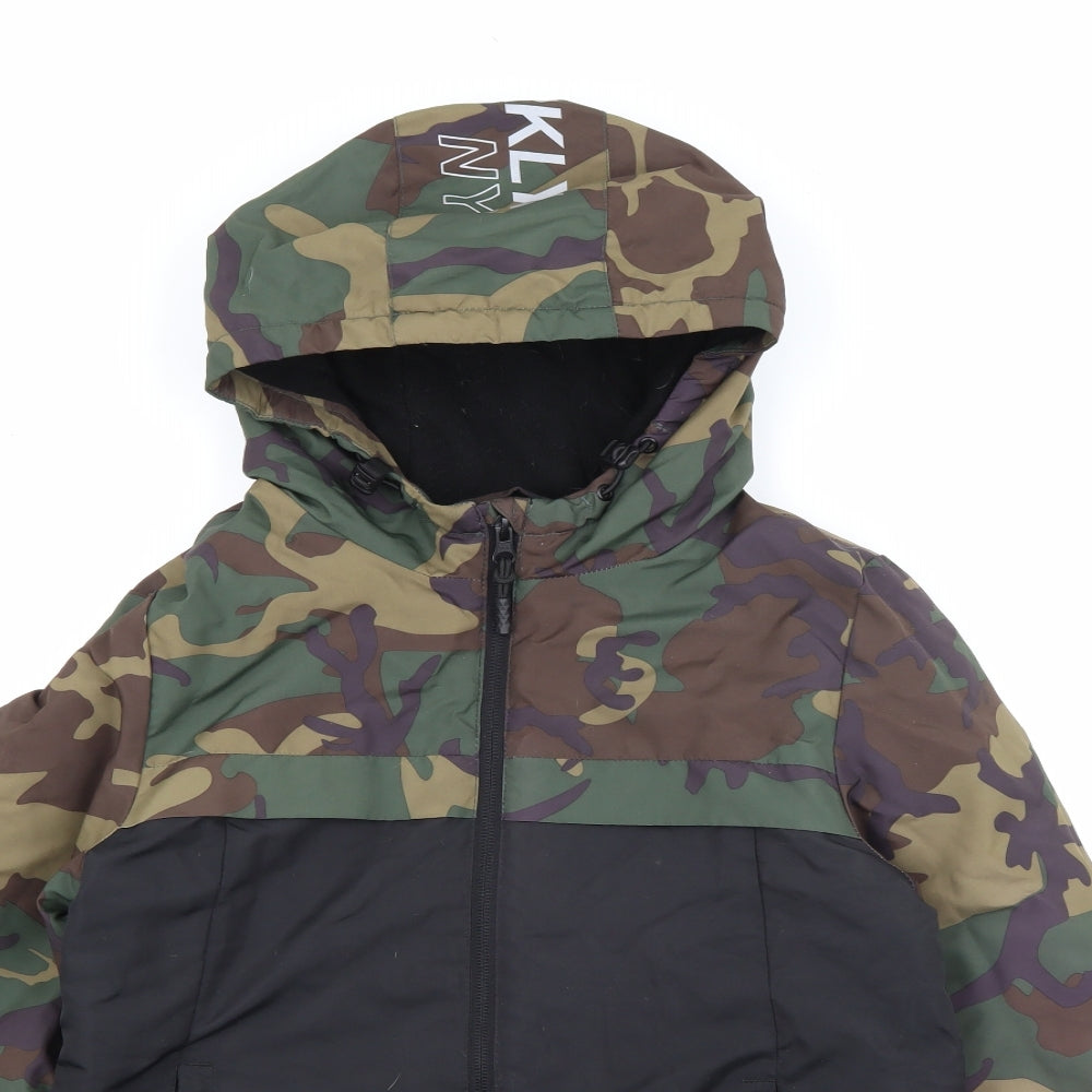 Primark Boys Black Camouflage  Rain Coat Coat Size 10-11 Years  Zip