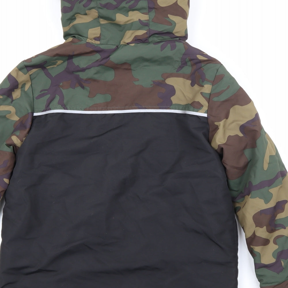 Primark Boys Black Camouflage  Rain Coat Coat Size 10-11 Years  Zip