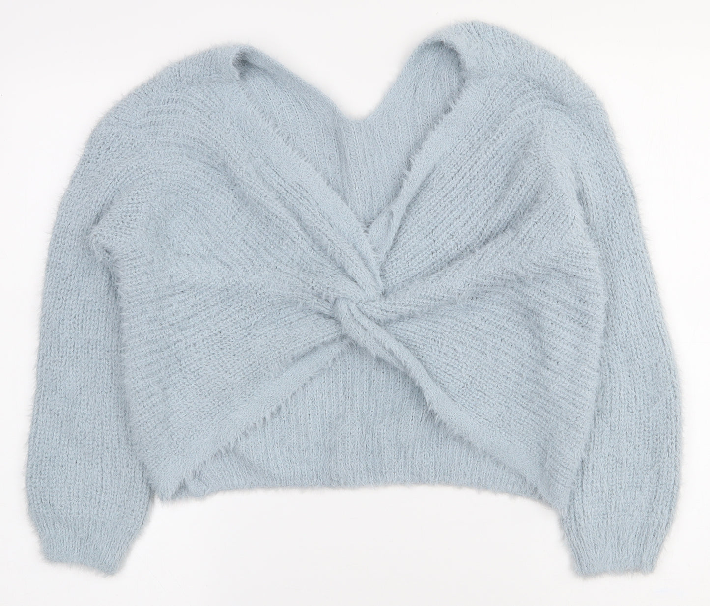 New Look Girls Blue V-Neck  Polyamide Pullover Jumper Size 10-11 Years  Pullover