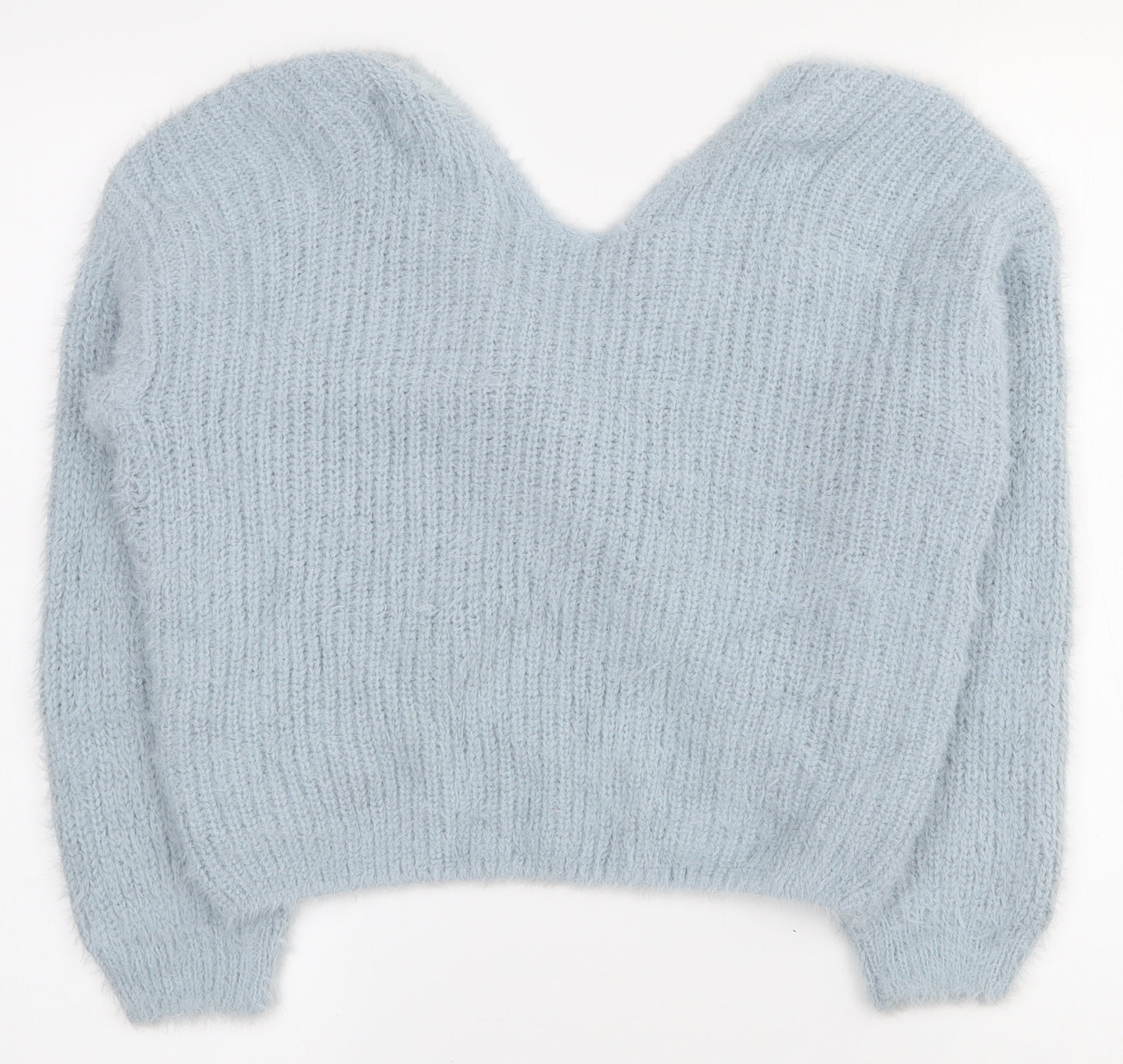 New Look Girls Blue V-Neck  Polyamide Pullover Jumper Size 10-11 Years  Pullover