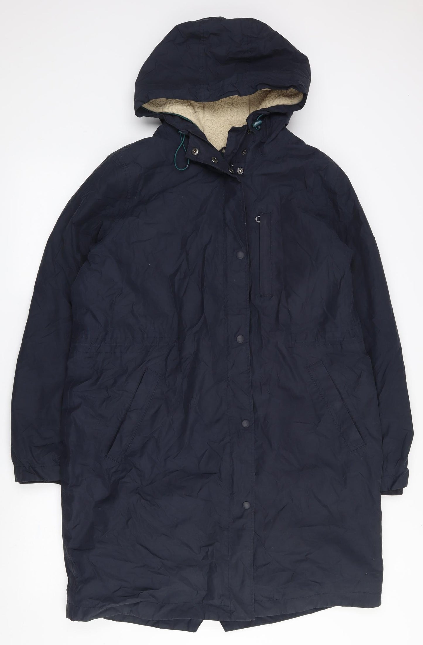 Joules Womens Blue   Rain Coat Coat Size 16  Zip