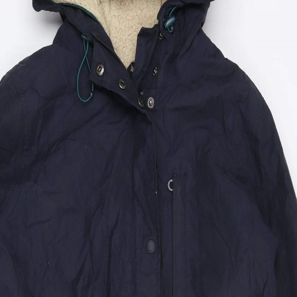 Joules Womens Blue   Rain Coat Coat Size 16  Zip