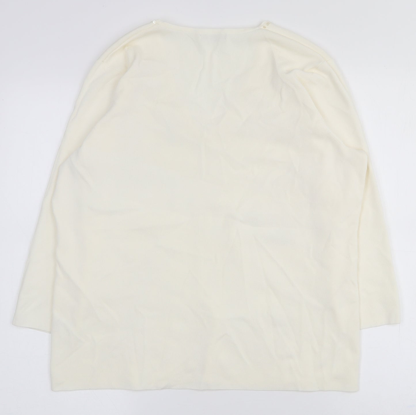 Berkertex Womens White V-Neck  Viscose Pullover Jumper Size 20