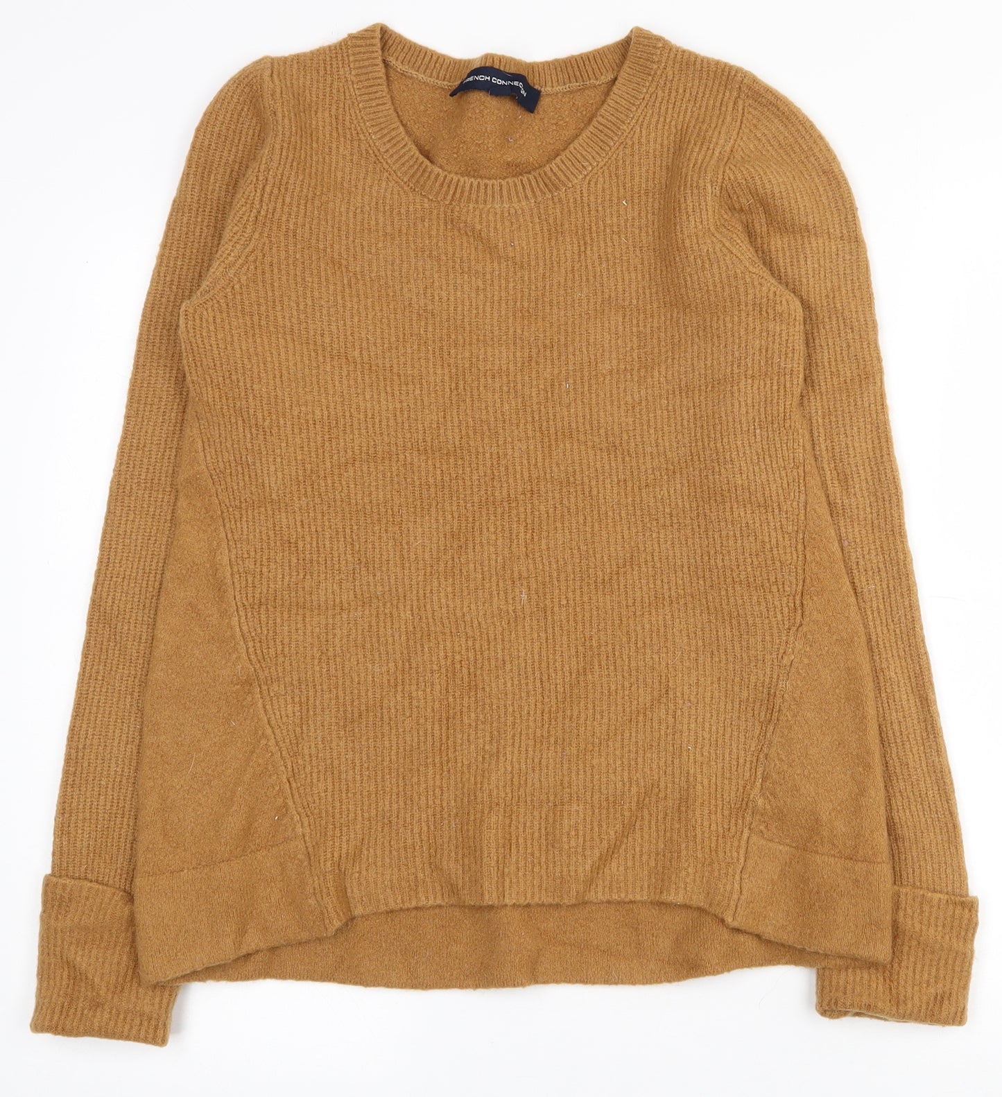 French Connection Womens Brown Round Neck  Acrylic Pullover Jumper Size M