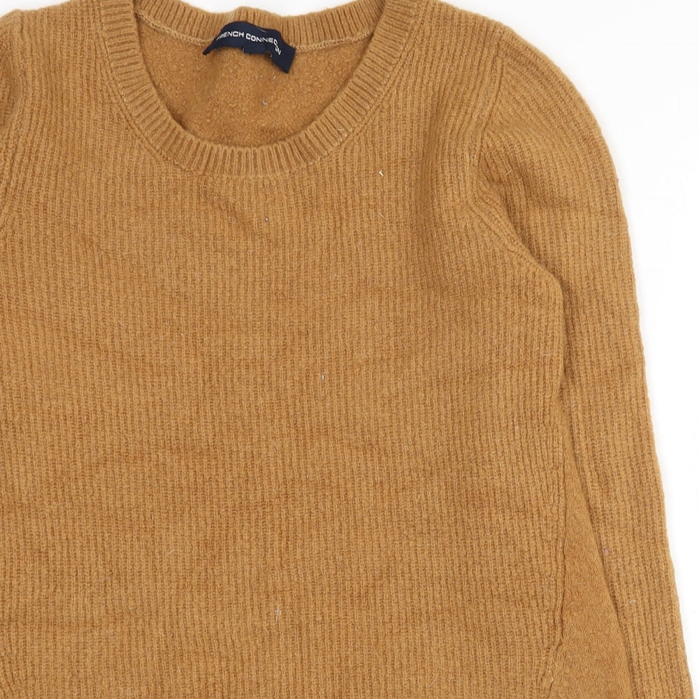 French Connection Womens Brown Round Neck  Acrylic Pullover Jumper Size M