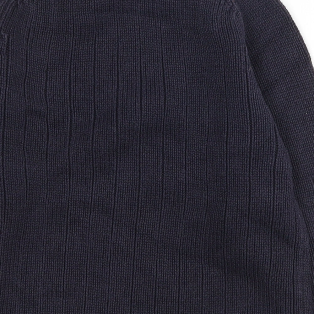 NEXT Boys Blue High Neck  100% Cotton Pullover Jumper Size 2-3 Years  Pullover
