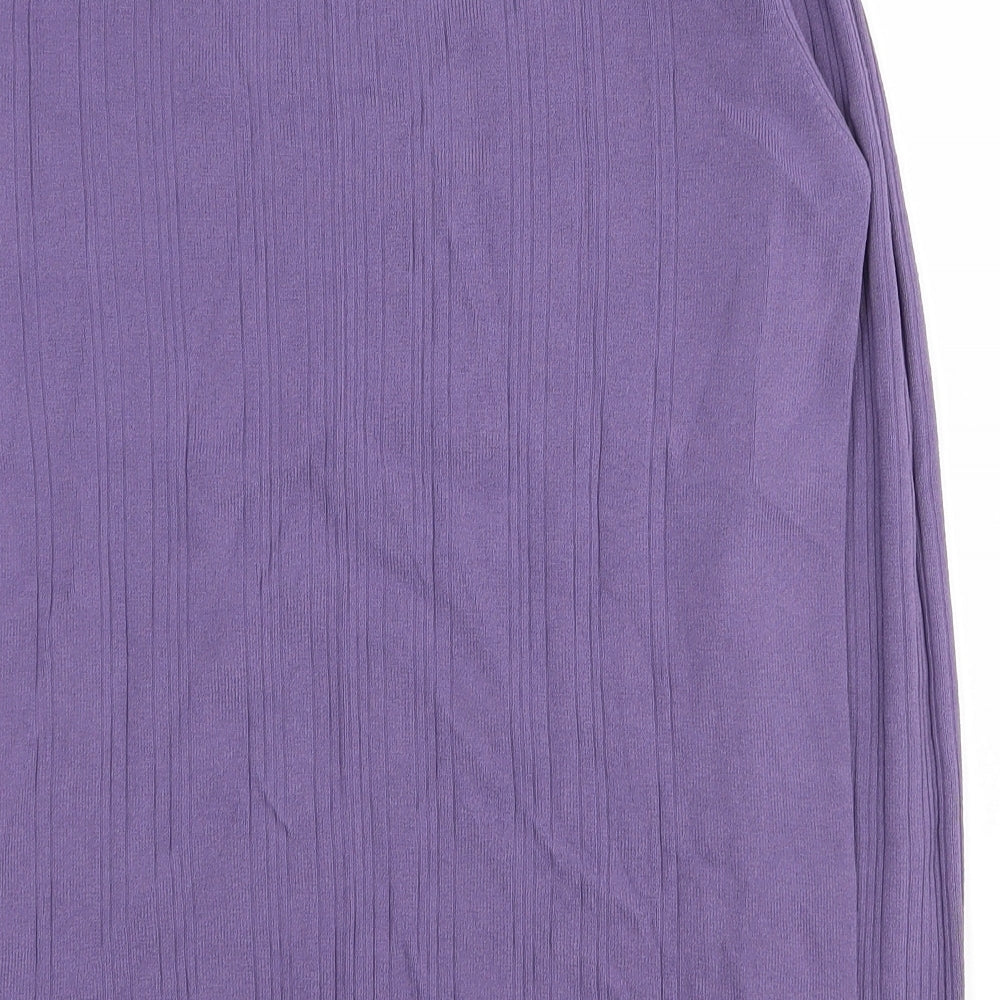 Bonmarché Womens Purple Round Neck  Viscose Pullover Jumper Size M