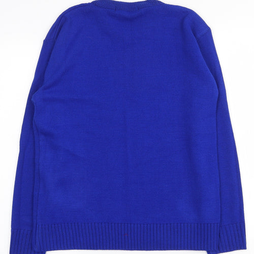 Pure and Natural Womens Blue Crew Neck  Acrylic Pullover Jumper Size M   - M/L