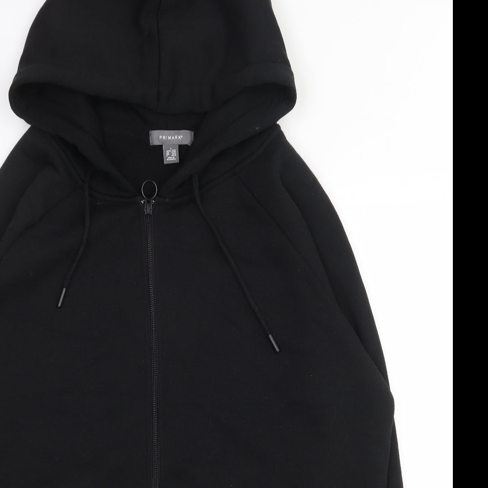 Primark Womens Black  Polyester Full Zip Hoodie Size 14  Zip - 14-16