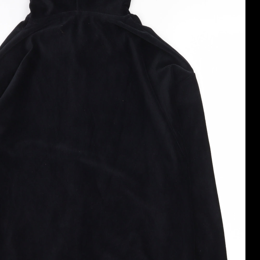 Nutmeg Womens Black  Polyester Full Zip Hoodie Size 14  Zip