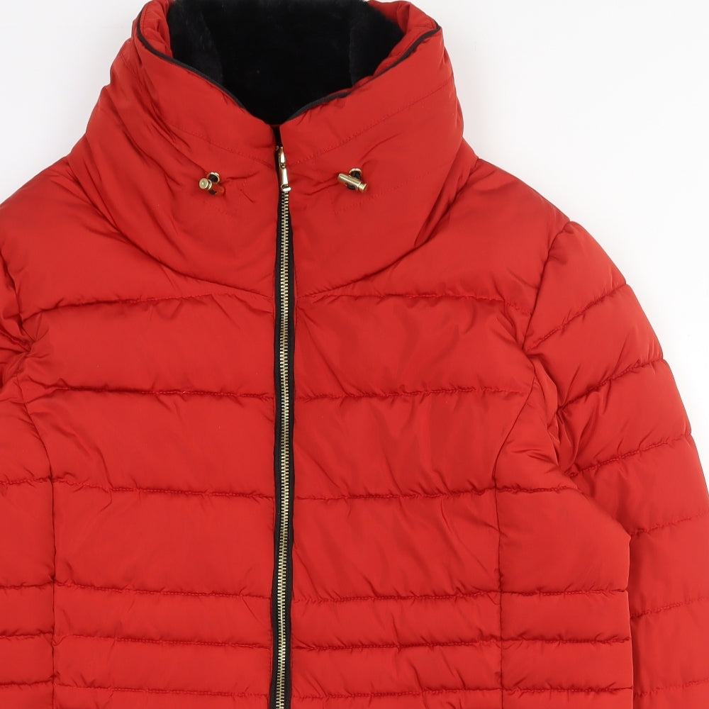 Nutmeg Womens Red   Puffer Jacket Coat Size 18  Zip
