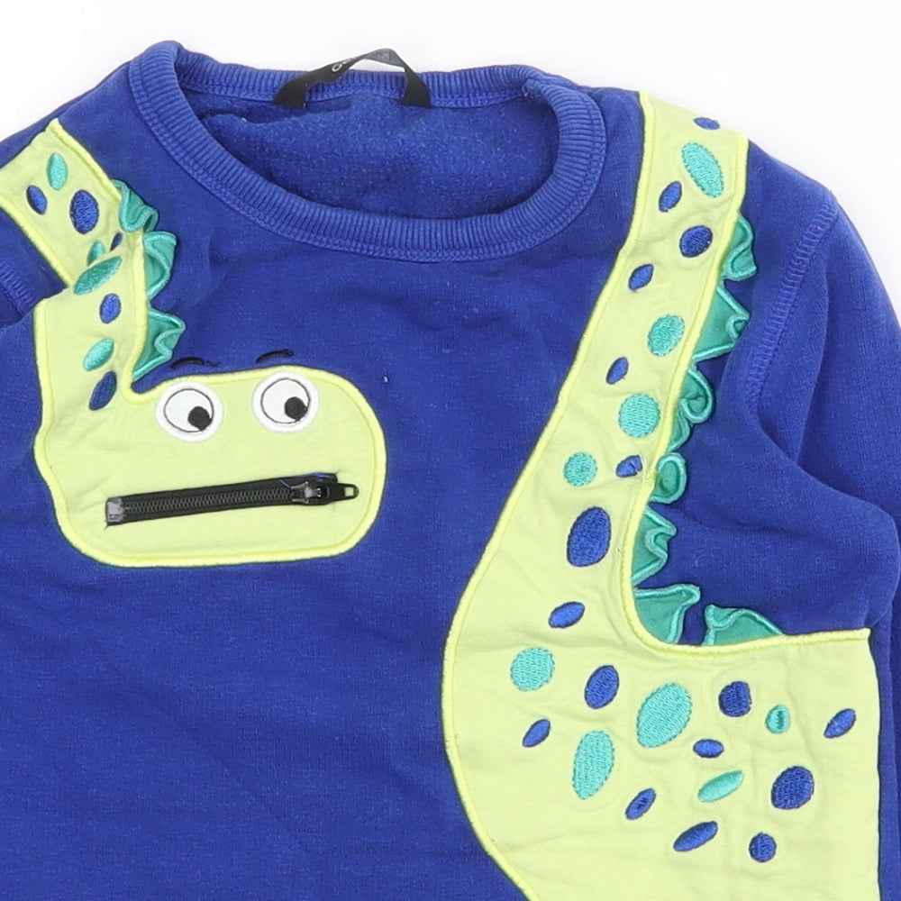 George Boys Blue  Cotton Pullover Sweatshirt Size 5-6 Years  Pullover