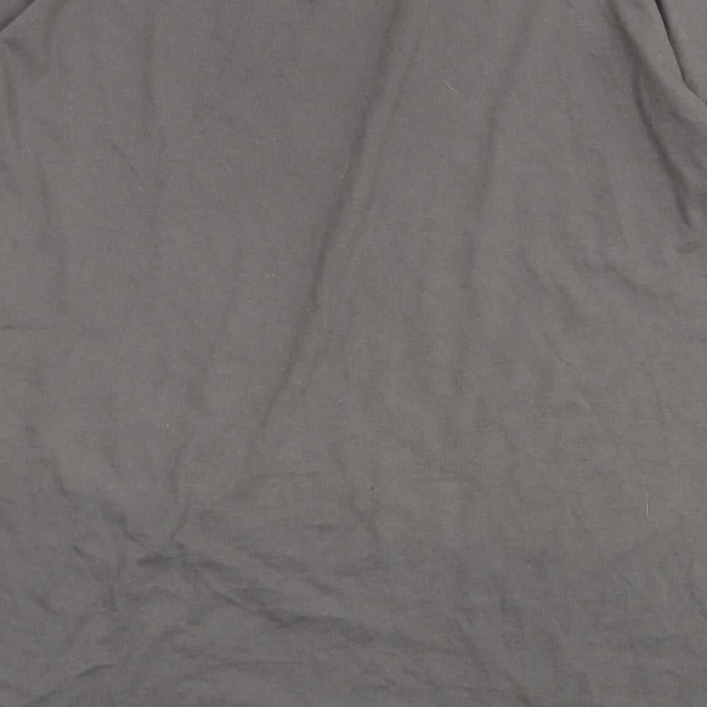 Gildan Mens Grey  Cotton  T-Shirt Size 3XL Round Neck