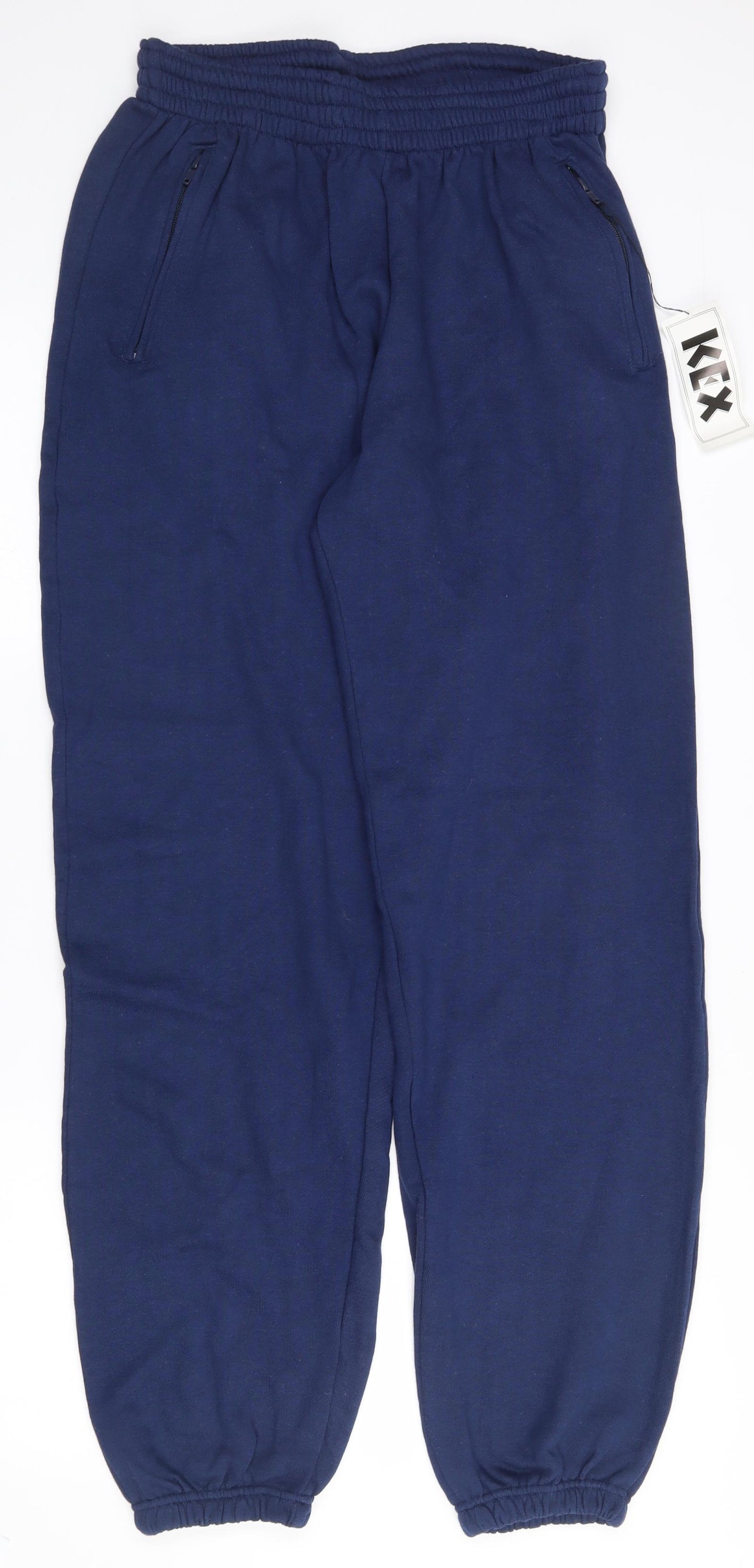Kex Mens Blue  Polyester Jogger Trousers Size L L32 in Regular