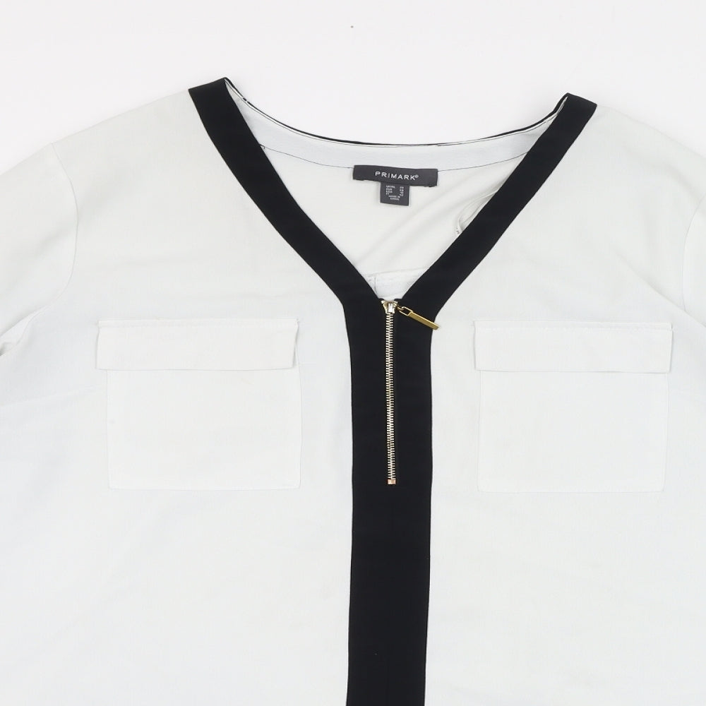 Primark Womens Ivory  Polyester Basic Blouse Size 20 V-Neck
