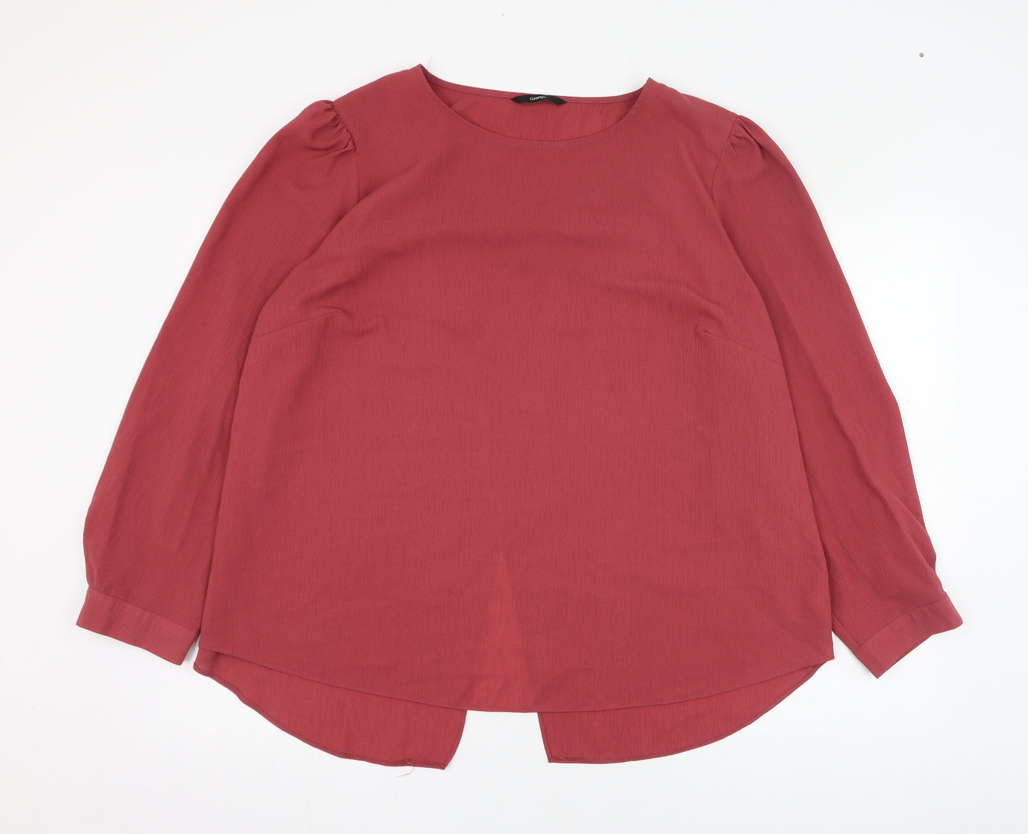 George Womens Red  Polyester Basic Blouse Size 20 Round Neck