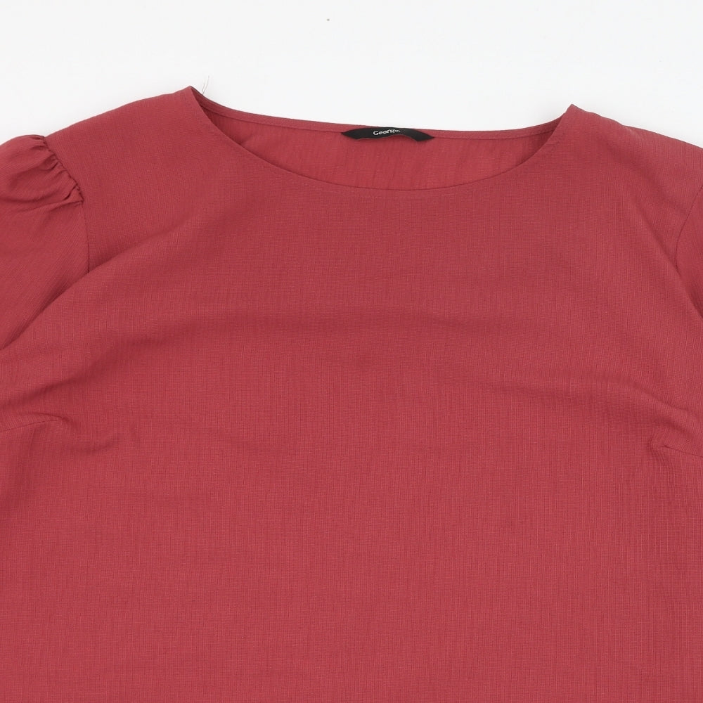 George Womens Red  Polyester Basic Blouse Size 20 Round Neck