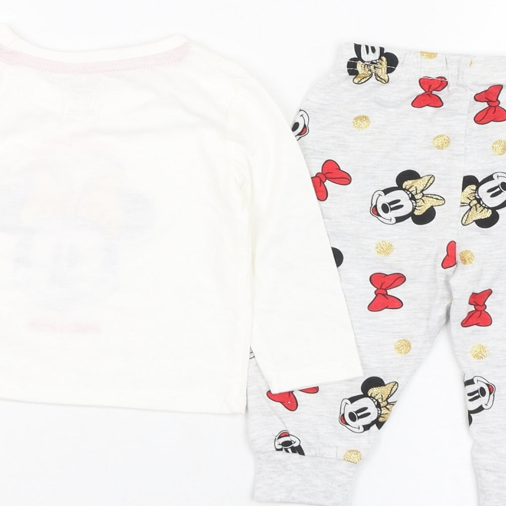 Primark Girls Ivory Solid Cotton Cami Pyjama Set Size 6-9 Months  Pullover - Minnie Mouse