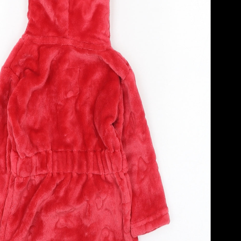 Primark Girls Red Solid Polyester Kimono Gown Size 6-9 Months  Tie - Minnie Mouse