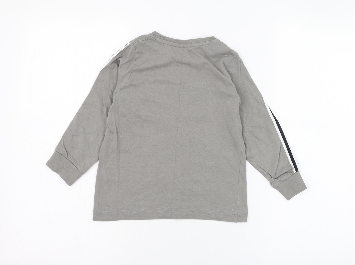 Matalan Boys Grey  Cotton Basic T-Shirt Size 6 Years Round Neck Pullover - Dinosaur