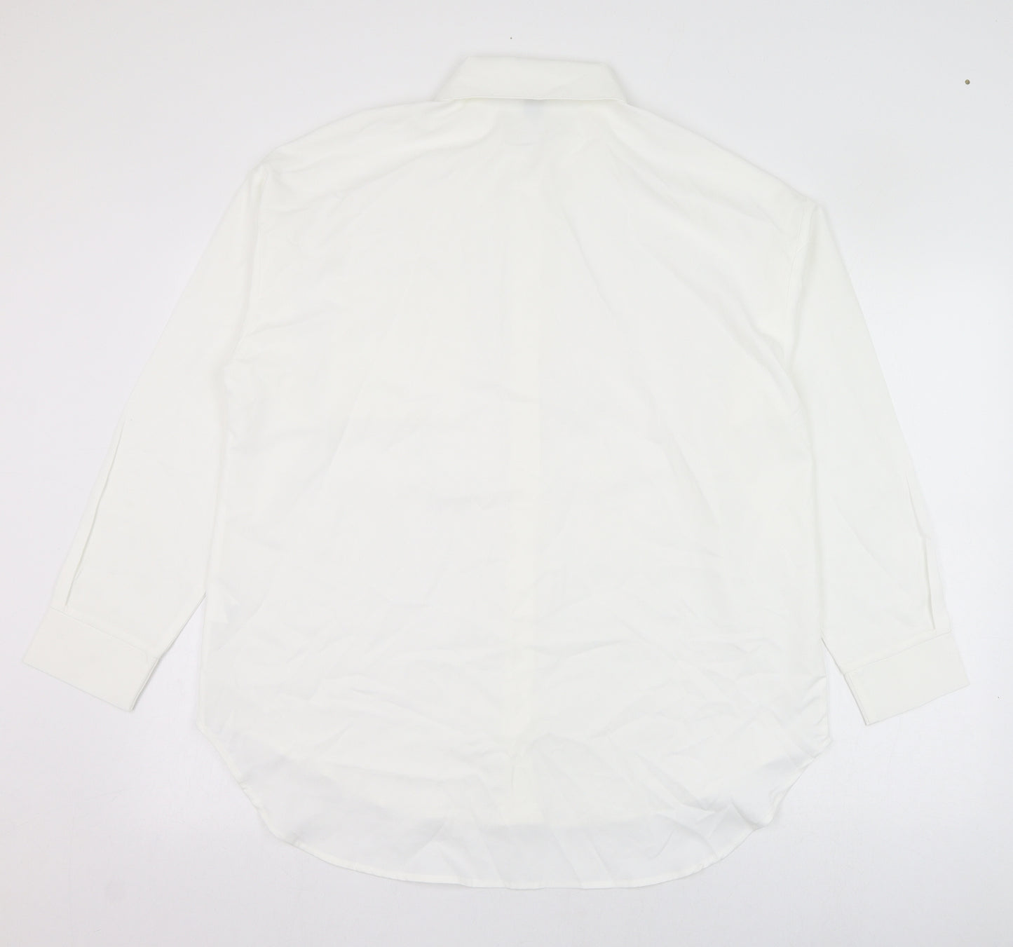 SheIn Womens White  Polyester Basic Button-Up Size 8 Collared