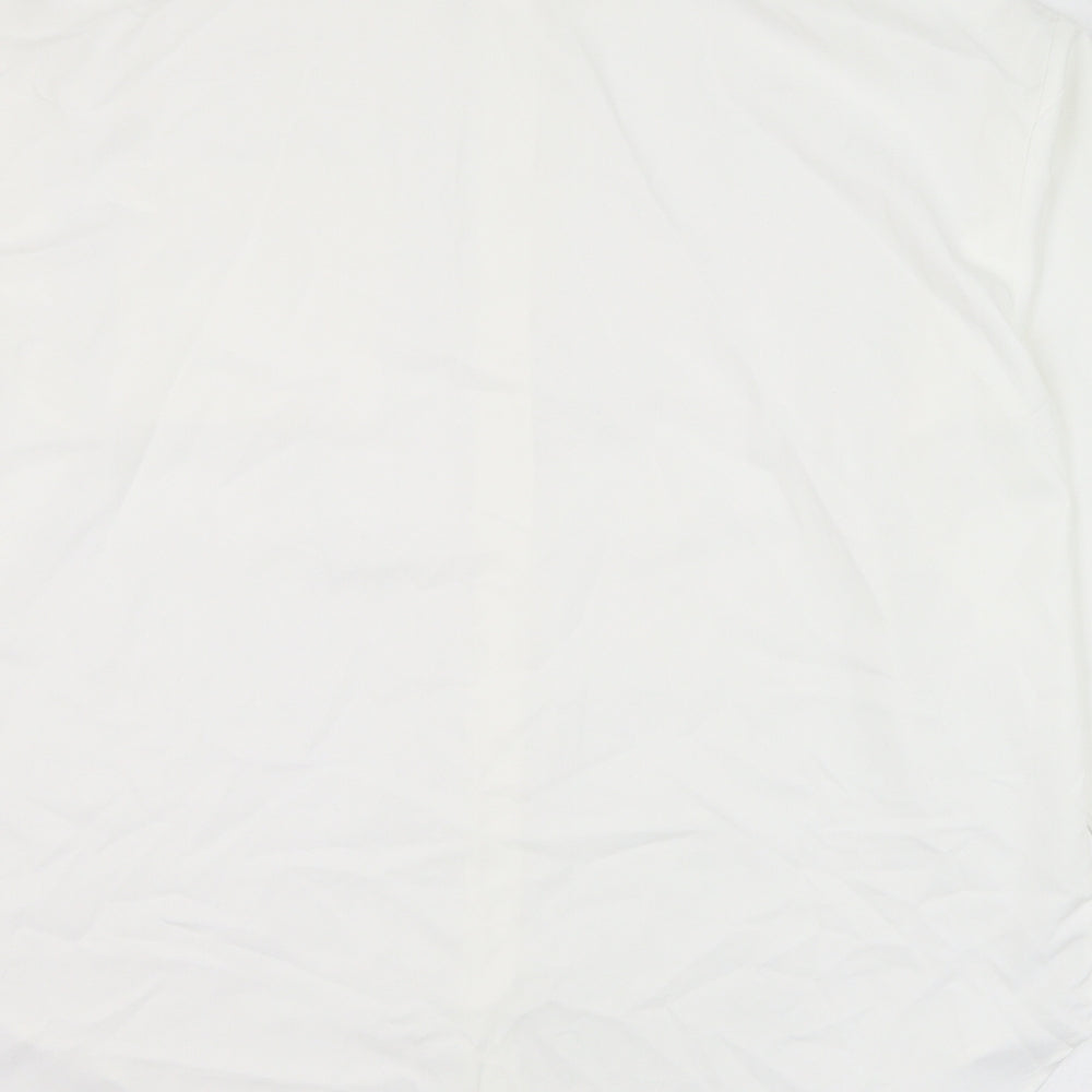 SheIn Womens White  Polyester Basic Button-Up Size 8 Collared